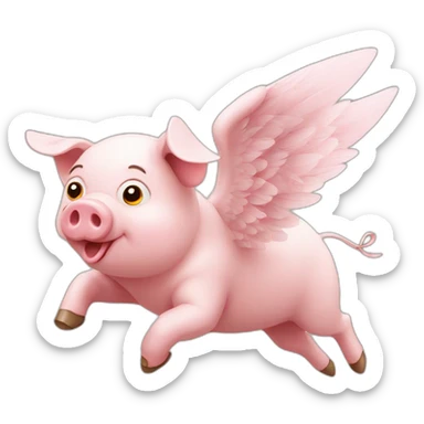 pig flying with wing sticker