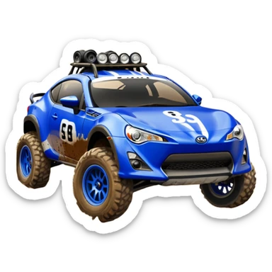 Dirty animal 2013 scion fr-s ultramarine off road 4wd monster Baja dessert stadium racer number 86 with long travel suspension  sticker