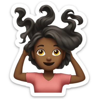 Girl flipping her hair  sticker