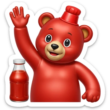 Make an emoji out of a ketchup bear. sticker