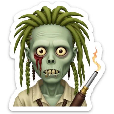 zombie with dreads opium  sticker