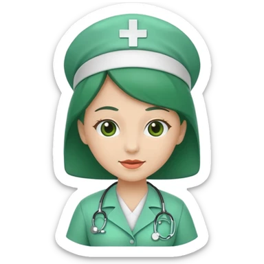 green dressed nurse sticker