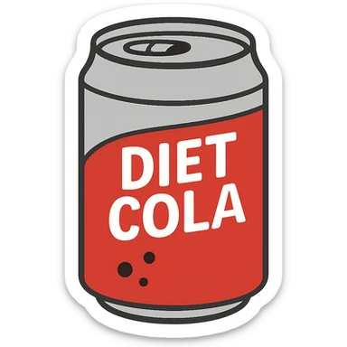 flat toon diet cola sticker