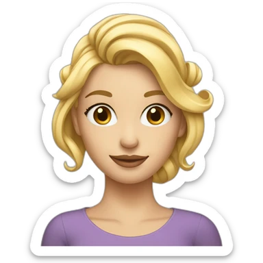 Fille blonde avec un chignon sticker