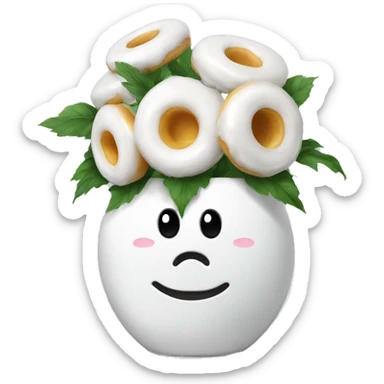 white donut vase sticker