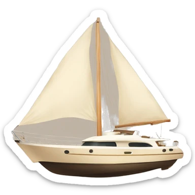 Beige aesthetic Yacht  sticker