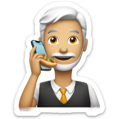 Ordering food via phone. sticker