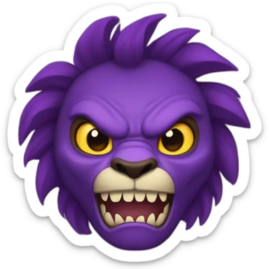 León morado monstruo  sticker