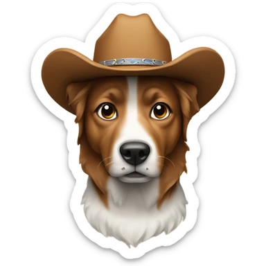 dog with a cowboy hat sticker
