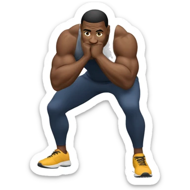 a man doing squat (gym) sticker