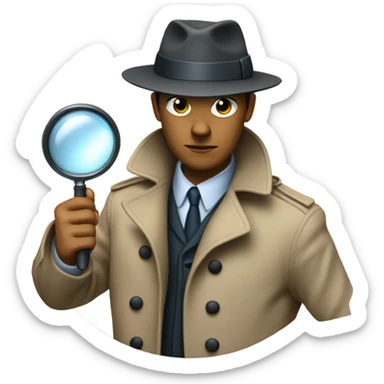 Detective with a magnifying glass sticker