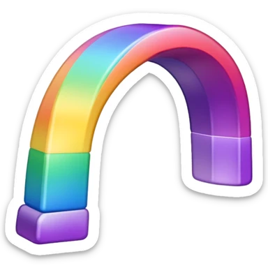 arco iris branco e roxa sticker