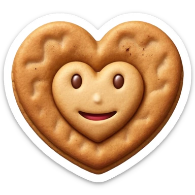 snicker doodle cookie with cinnamon powder on top in a heart shape cookie sticker