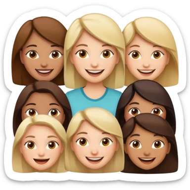 100 woman’s faces sticker
