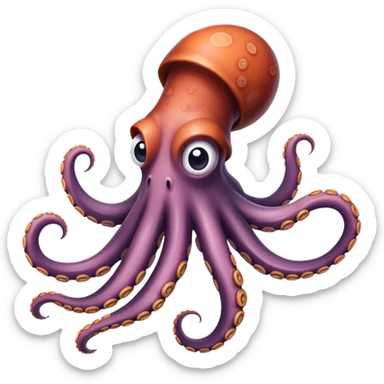 delicious octopus tentacle cut off from the body sticker