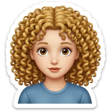 Chica blanca con pelo rizado  sticker