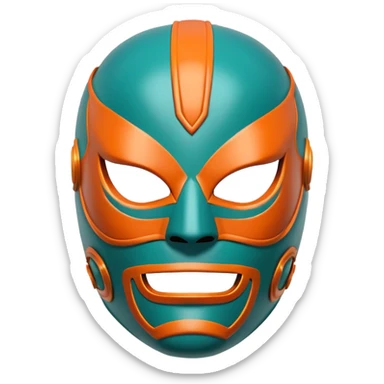 teal and orange luchador mask sticker