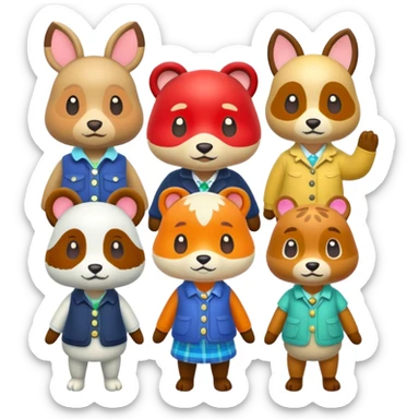 animal crossing characters sticker