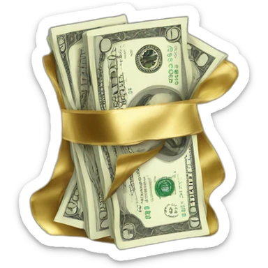 Dollars in gold sticker