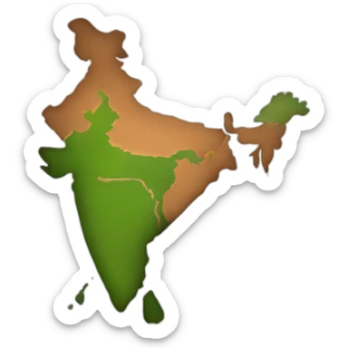 map showing undivided india with pakistan, bangladesh, sri lanka and all the south asian territories sticker