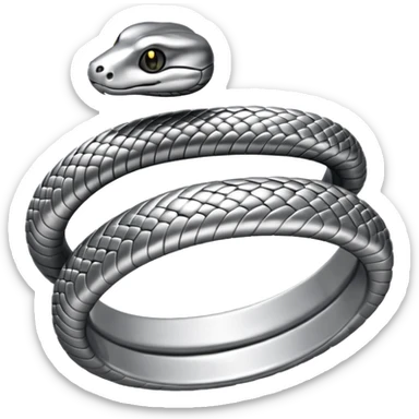 Snake silver ring sticker