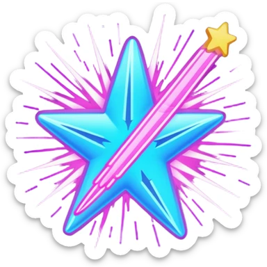 shooting star y2k sticker