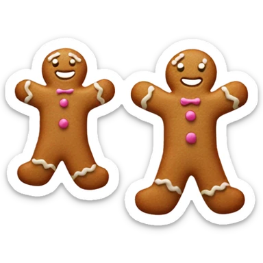 Gingerbread man with pink icing  sticker