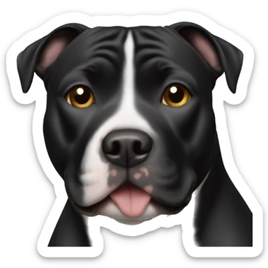 Black Staffordshire bull terrier  sticker