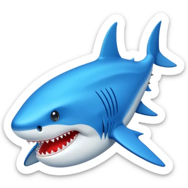 Un tiburón con zapatos azules por su aletas sticker