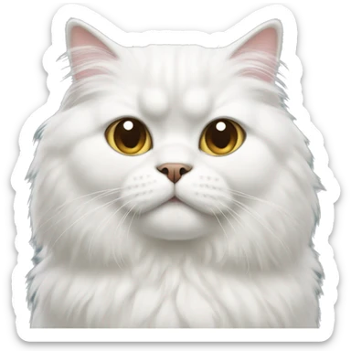 a white persian cat sticker