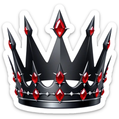 Black obsidian thorn-crown-Tiara with only red gemstones  sticker