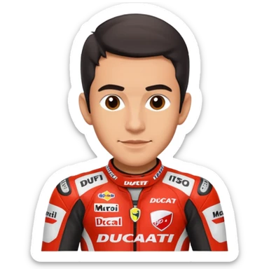 Un emoji de moto gp dé Ducati Marc Márquez  sticker