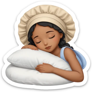 Black girl napping with bonnet sticker