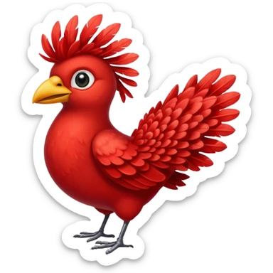red feathered bird sticker