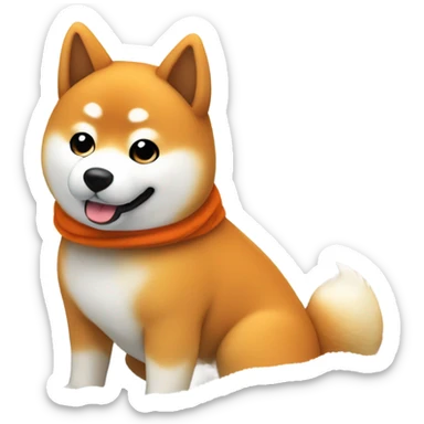 shiba inu enjoying snowy outdoors sticker
