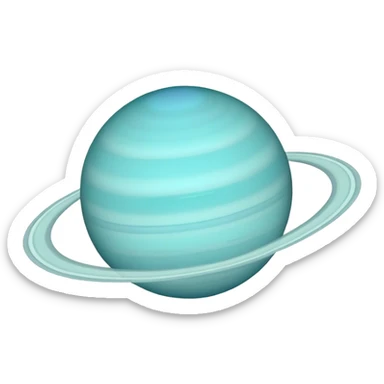 planet uranus with its faint rings sticker