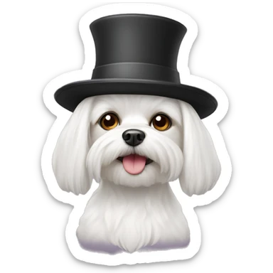 maltese dog with hat sticker