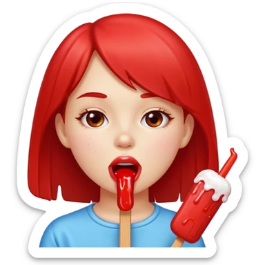 Girls licks popsicle  sticker