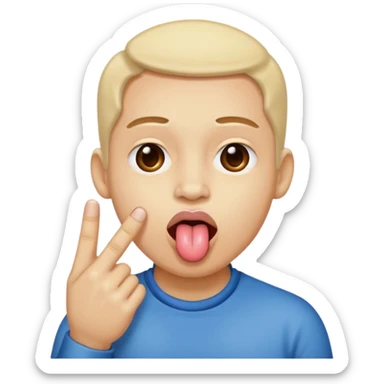 tongue sticking out with two fingers resting around the tongue  sticker