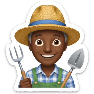 dark skin grandfather gardener sticker