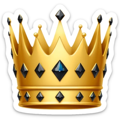 gold Black diamond crown sticker