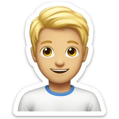 smiling boy with blonde hair birthday  sticker