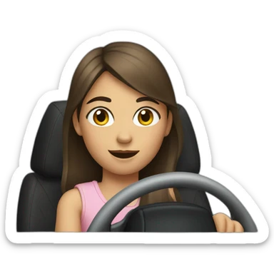 girl Driving sticker