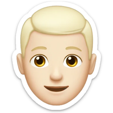 Bleached Buzz cut and the person has light blue eyes with a little bit of freckles around the nose sticker