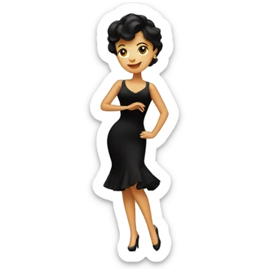 tango in a black dress sticker