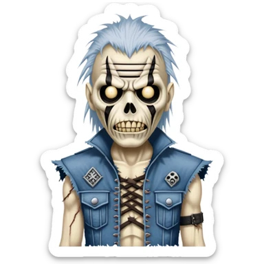 Eddie From Iron Maiden asking  sticker
