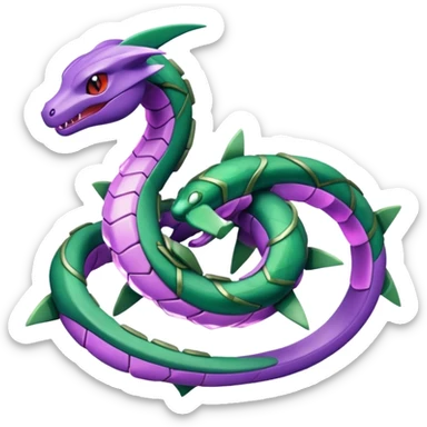 Pokemon legendary purple and cian crystal rayquaza sticker