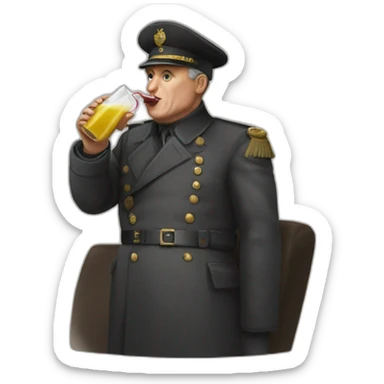 mussolini-drinking-juice sticker