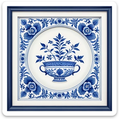 Cinematic Realistic image of exquisite blue and white porcelain, rendered with delicate, intricate patterns and fine textures, showcased against a classic Chinese backdrop with soft, refined lighting sticker