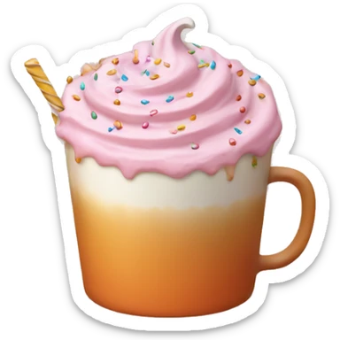Light pink pumpkin latte with Multicolored Sprinkling sticker